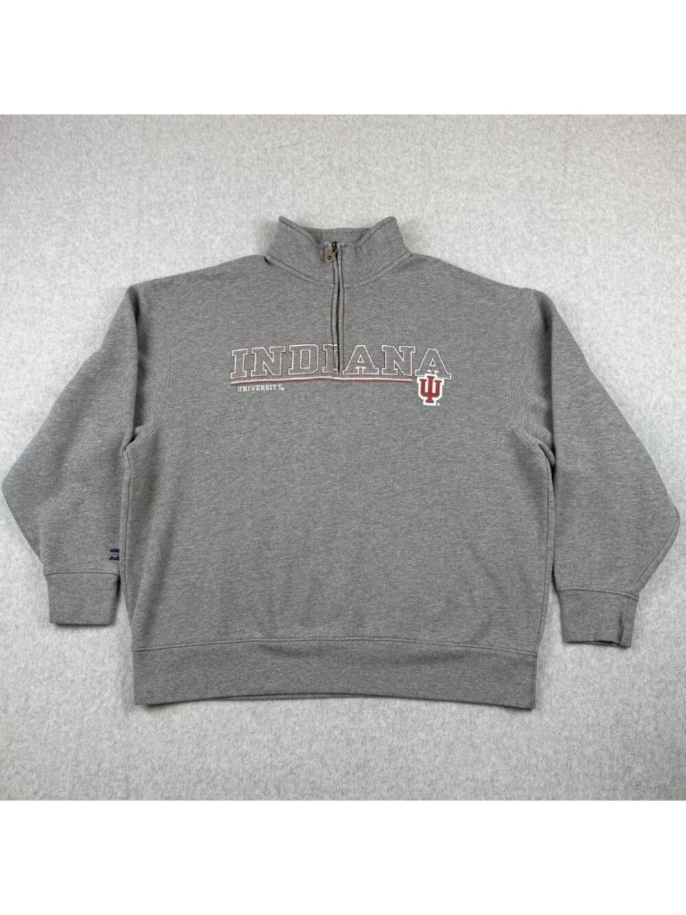 Vintage JanSport Indiana Hoosiers 1/4 Zip Pullover Sweatshirt Gray Size XL Retro